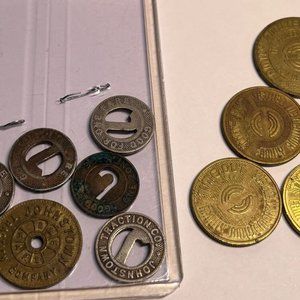 8 Vintage 1950’s Johnstown Pa Traction Token & 6 Time-out Gameroom Richland Mall